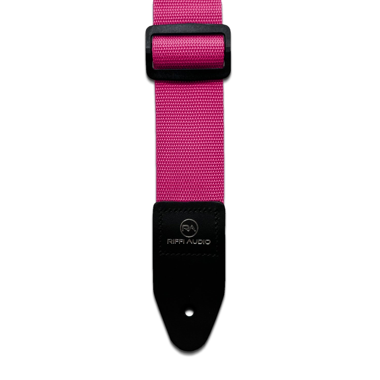 Riffi Audio Lite 1.0 Adjustable Guitar Strap with Strap Locks & Pick – 2" Polypropylene Strap for Electric, Bass & Acoustic Guitars – Hot Pink - Riffi Audio