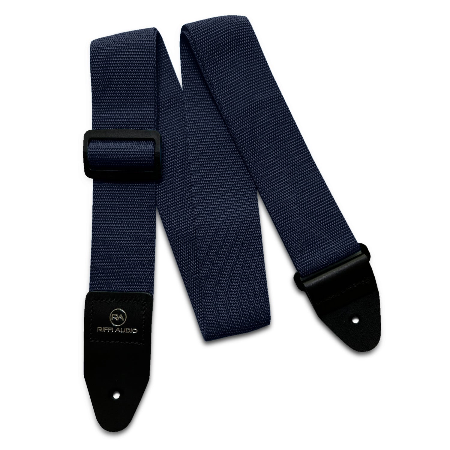 Riffi Audio Lite 1.0 Adjustable Guitar Strap with Strap Locks & Pick – 2" Polypropylene Strap for Electric, Bass & Acoustic Guitars – Navy Blue - Riffi Audio