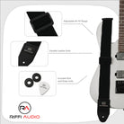 Riffi Audio Lite 1.0 Adjustable Guitar Strap with Strap Locks & Pick – 2" Polypropylene Strap for Electric, Bass & Acoustic Guitars – Black - Riffi Audio