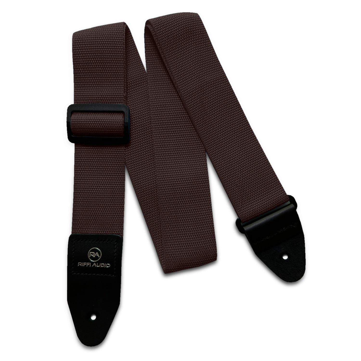 Riffi Audio Lite 1.0 Adjustable Guitar Strap with Strap Locks & Pick – 2" Polypropylene Strap for Electric, Bass & Acoustic Guitars – Brown - Riffi Audio