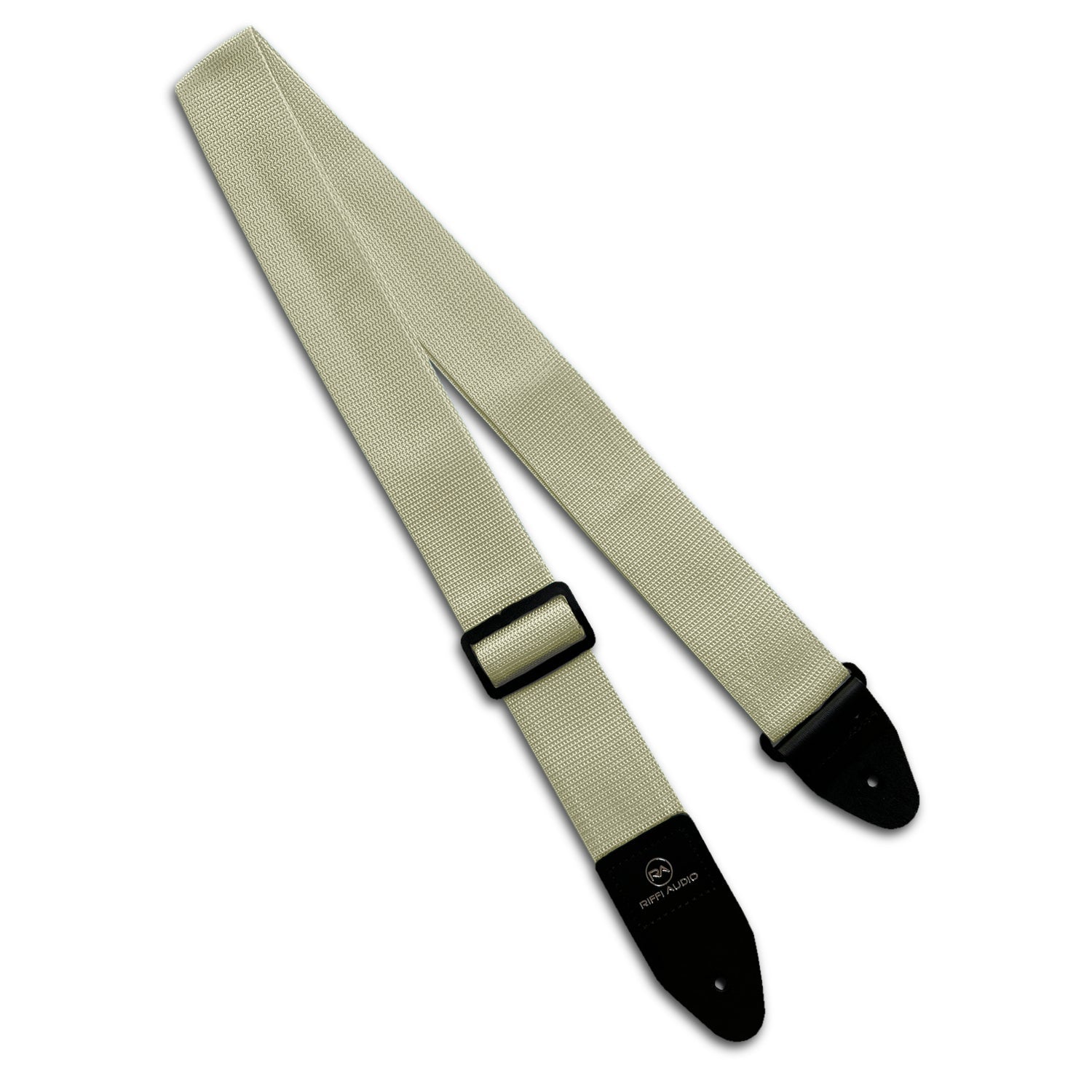 Riffi Audio Lite 1.0 Adjustable Guitar Strap with Strap Locks & Pick – 2" Polypropylene Strap for Electric, Bass & Acoustic Guitars – Cream - Riffi Audio
