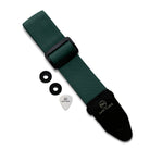 Riffi Audio Lite 1.0 Adjustable Guitar Strap with Strap Locks & Pick – 2" Polypropylene Strap for Electric, Bass & Acoustic Guitars – Forest Green - Riffi Audio