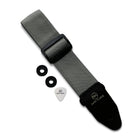 Riffi Audio Lite 1.0 Adjustable Guitar Strap with Strap Locks & Pick – 2" Polypropylene Strap for Electric, Bass & Acoustic Guitars – Gray - Riffi Audio
