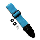 Riffi Audio Lite 1.0 Adjustable Guitar Strap with Strap Locks & Pick – 2" Polypropylene Strap for Electric, Bass & Acoustic Guitars – Light Blue - Riffi Audio