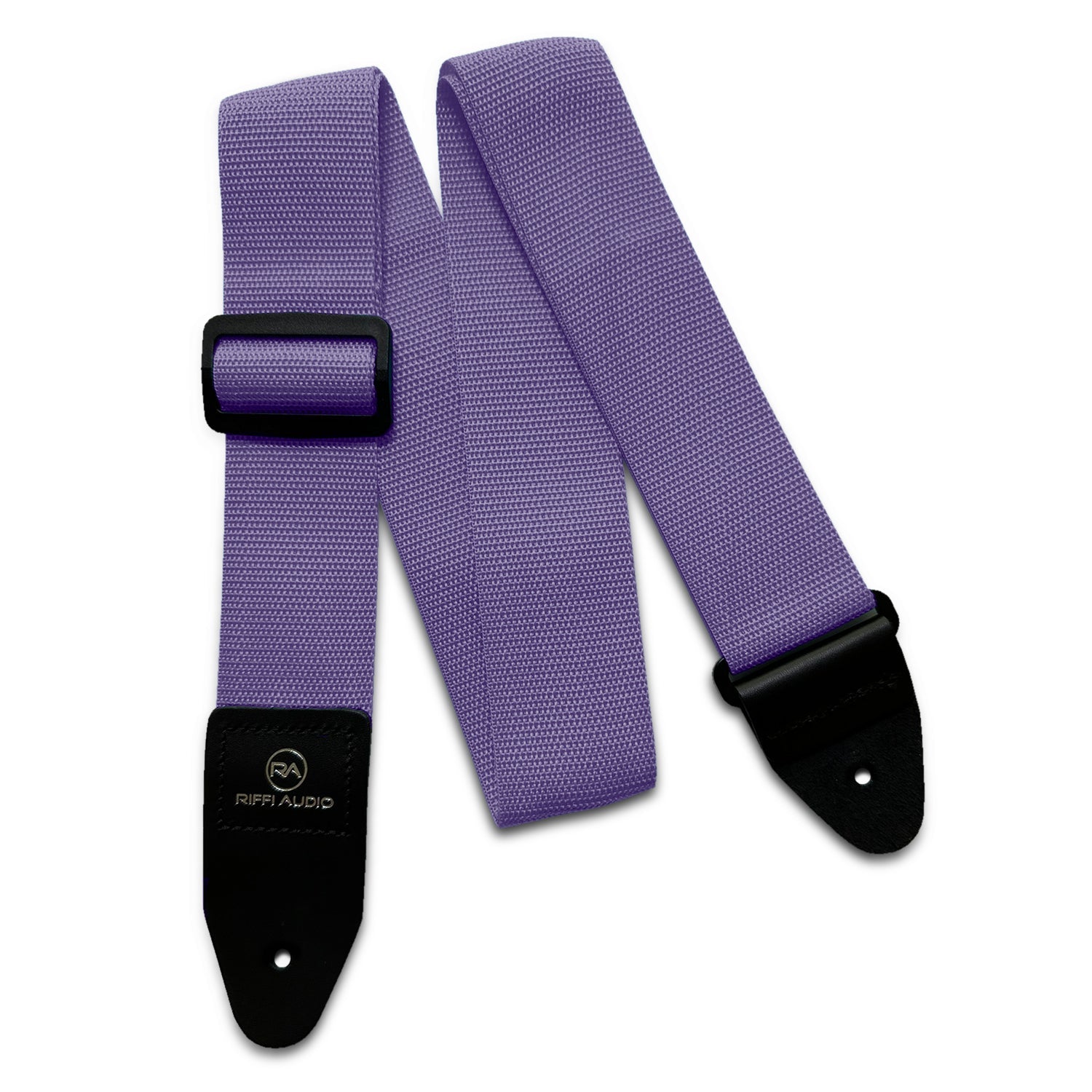 Riffi Audio Lite 1.0 Adjustable Guitar Strap with Strap Locks & Pick – 2" Polypropylene Strap for Electric, Bass & Acoustic Guitars – Light Purple - Riffi Audio