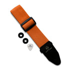 Riffi Audio Lite 1.0 Adjustable Guitar Strap with Strap Locks & Pick – 2" Polypropylene Strap for Electric, Bass & Acoustic Guitars – Orange - Riffi Audio