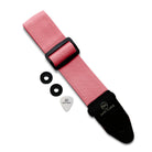Riffi Audio Lite 1.0 Adjustable Guitar Strap with Strap Locks & Pick – 2" Polypropylene Strap for Electric, Bass & Acoustic Guitars – Pink - Riffi Audio
