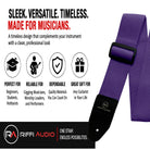 Riffi Audio Lite 1.0 Adjustable Guitar Strap with Strap Locks & Pick – 2" Polypropylene Strap for Electric, Bass & Acoustic Guitars – Purple - Riffi Audio