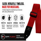 Riffi Audio Lite 1.0 Adjustable Guitar Strap with Strap Locks & Pick – 2" Polypropylene Strap for Electric, Bass & Acoustic Guitars – Red - Riffi Audio