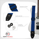 Riffi Audio Lite 1.0 Adjustable Guitar Strap with Strap Locks & Pick – 2" Polypropylene Strap for Electric, Bass & Acoustic Guitars – Royal Blue - Riffi Audio