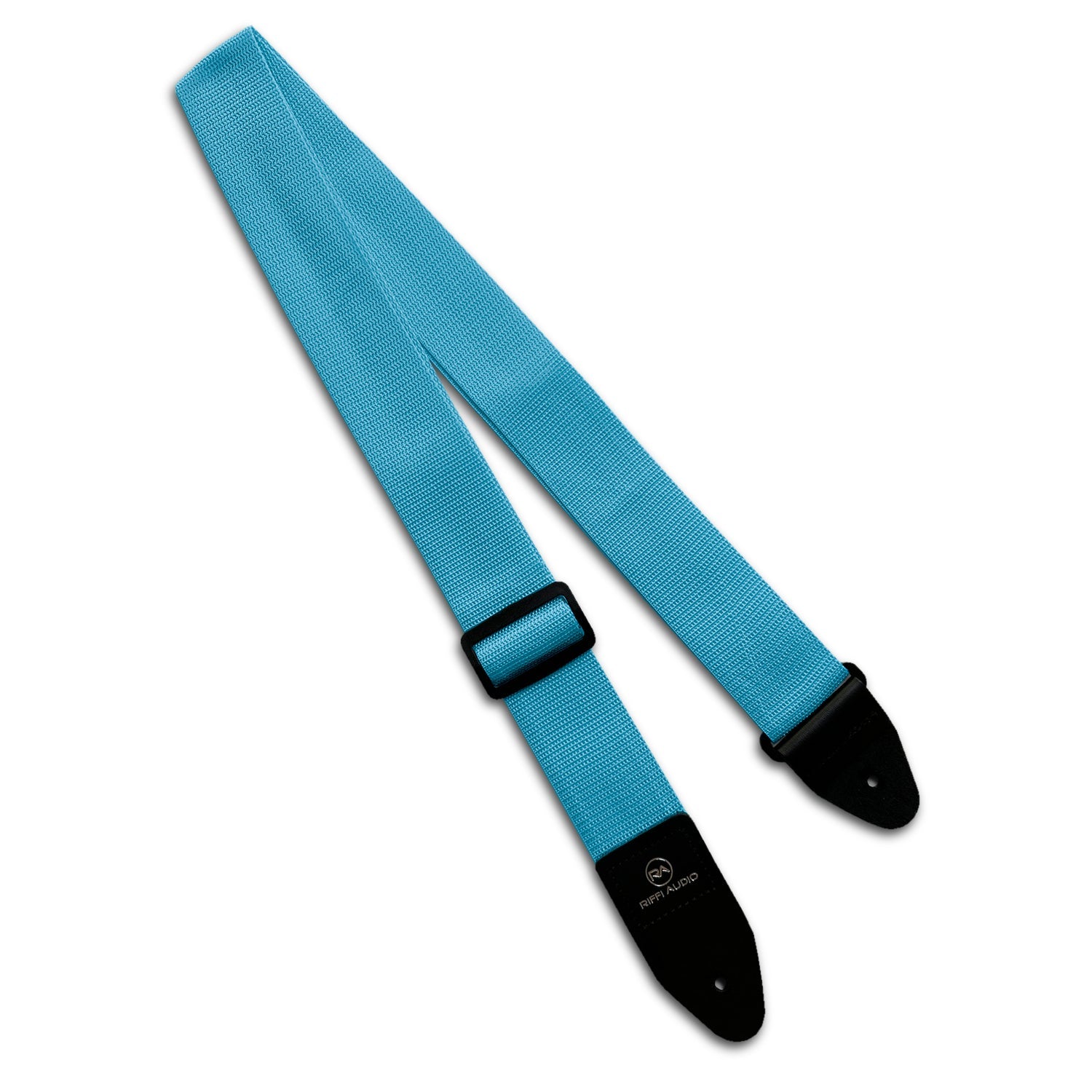 Riffi Audio Lite 1.0 Adjustable Guitar Strap with Strap Locks & Pick – 2" Polypropylene Strap for Electric, Bass & Acoustic Guitars – Sky Blue - Riffi Audio