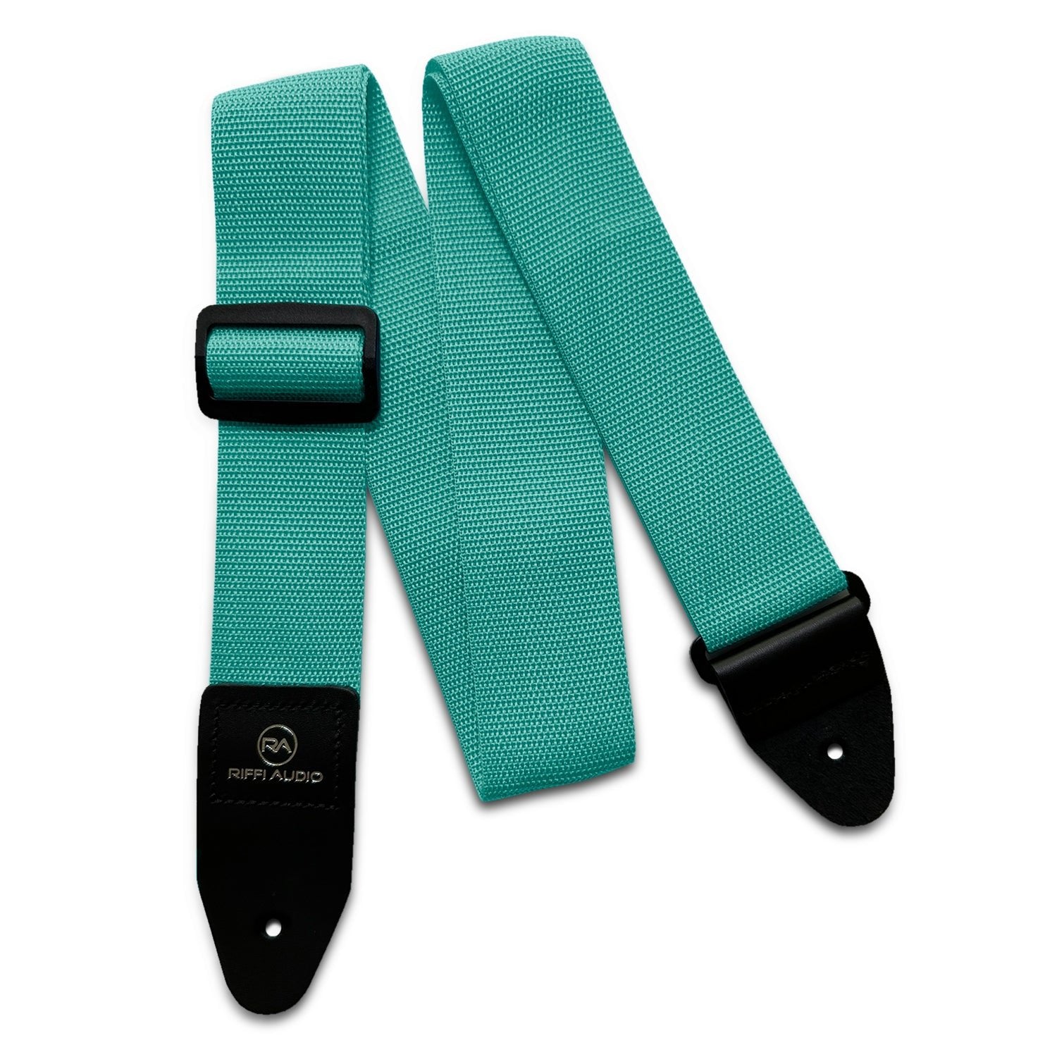 Riffi Audio Lite 1.0 Adjustable Guitar Strap with Strap Locks & Pick – 2" Polypropylene Strap for Electric, Bass & Acoustic Guitars – Teal - Riffi Audio