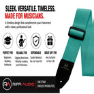 Riffi Audio Lite 1.0 Adjustable Guitar Strap with Strap Locks & Pick – 2" Polypropylene Strap for Electric, Bass & Acoustic Guitars – Teal - Riffi Audio