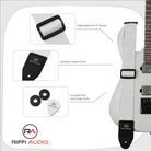 Riffi Audio Lite 1.0 Adjustable Guitar Strap with Strap Locks & Pick – 2" Polypropylene Strap for Electric, Bass & Acoustic Guitars – White - Riffi Audio